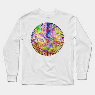 Crazy Colorful Chaos Abstract Expressionism Fine Art Long Sleeve T-Shirt